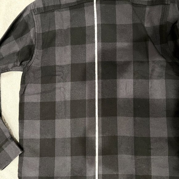 Sugar Cane Twill Plaid Work Shirt Flannel - Large - Black & Grey - SC29357 - Picture 11 of 12